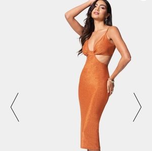 Bebe Side cutout Lurex Knit Dress size M